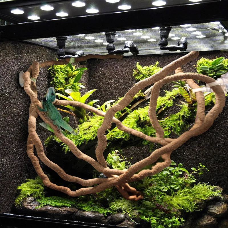 Flexible Rattan Jungle Vines – Bendable Habitat Decor for Reptile Terrariums