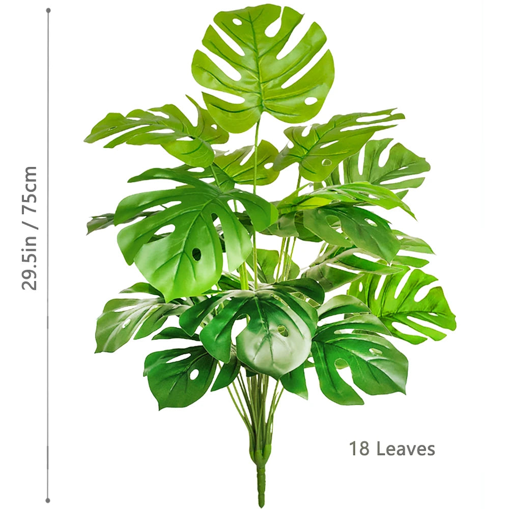 Artificial Monstera Plant – 104cm Plastic Palm Tree for Home Office Decor