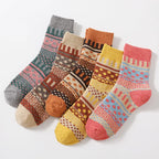 Thickened Retro Ethnic Socks – Warm Soft Cotton Crew Socks for Autumn Winter