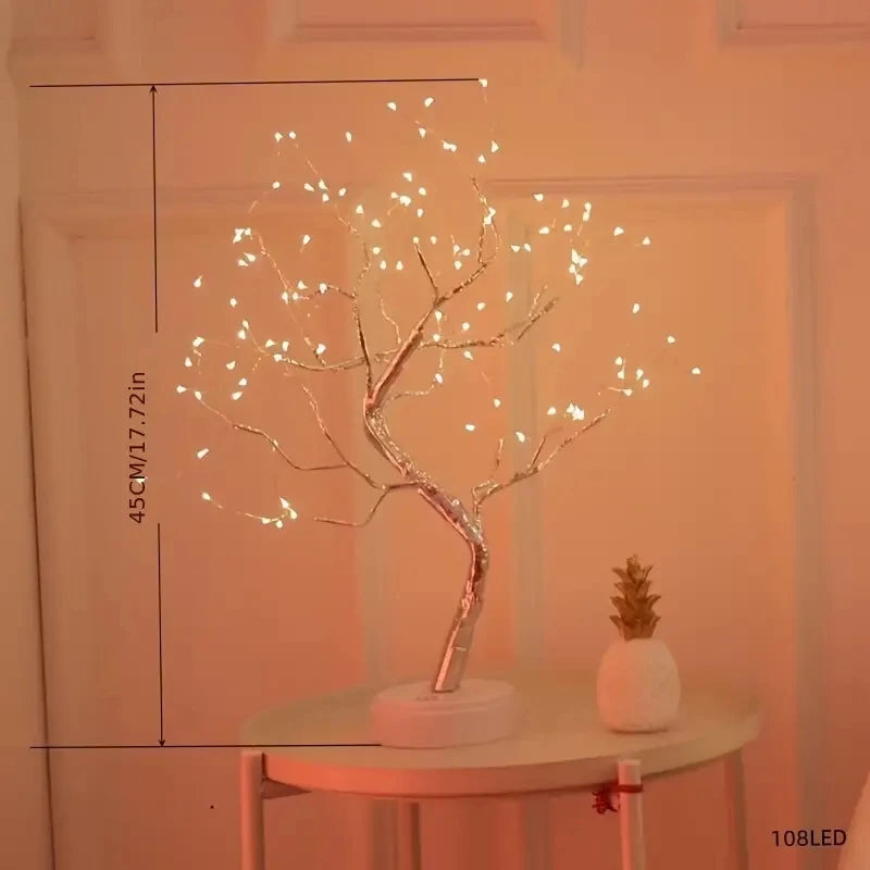 108 LED Bonsai Tree Light – Colorful USB Battery Decor for Home Bedroom Christmas