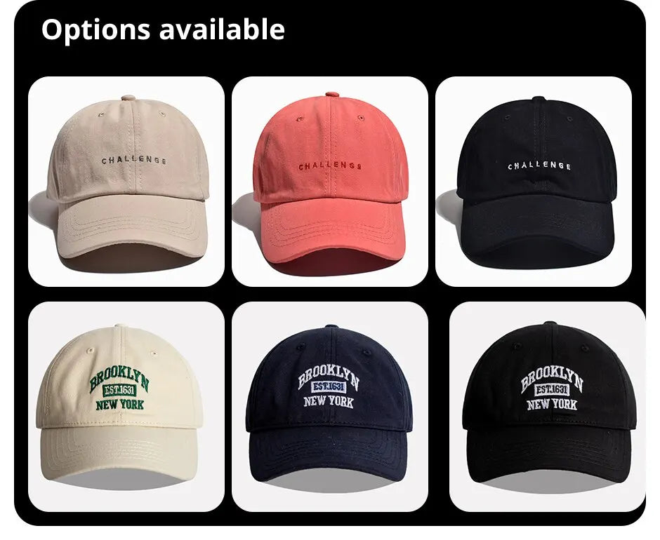 Embroidered Letter Baseball Cap – Adjustable Snapback for Outdoor Sports