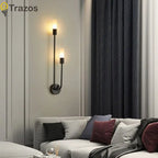 Modern LED Wall Lamp – Minimalist Black and Gold Lighting for Home Decor