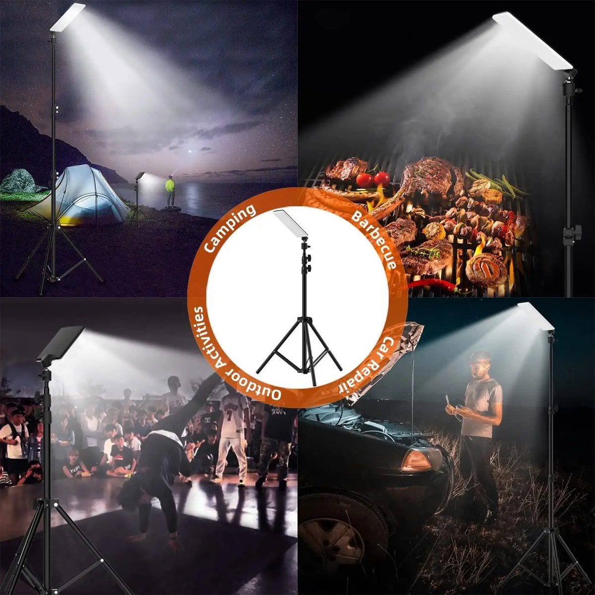 Portable LED Work Light – Telescoping Tripod for Outdoor Camping