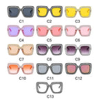 Rhinestone Square Sunglasses – UV400 Kids Eyewear for Outdoor Sun Protection