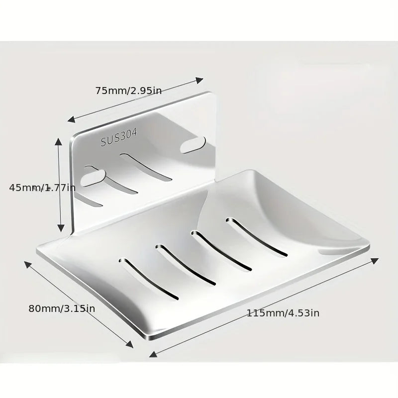 Stainless Steel Soap Dish – Wall Mounted Holder for Bathroom Shower