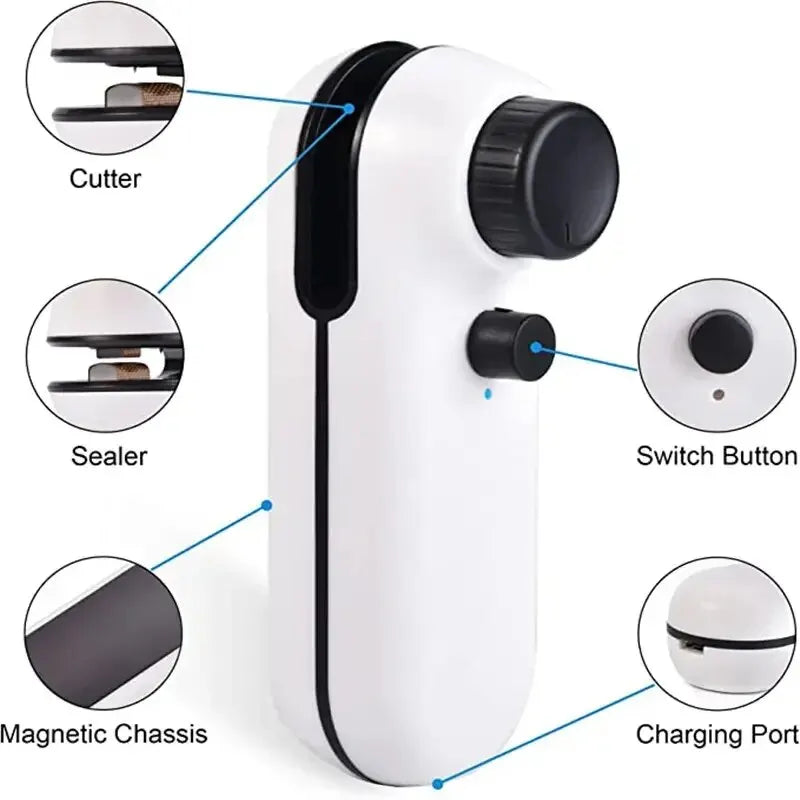 USB Rechargeable Mini Heat Sealer – Portable Handheld Plastic Bag Resealer