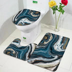 Abstract Marble Bath Mat Set – Geometric Non-slip Rugs for Bathroom Decor