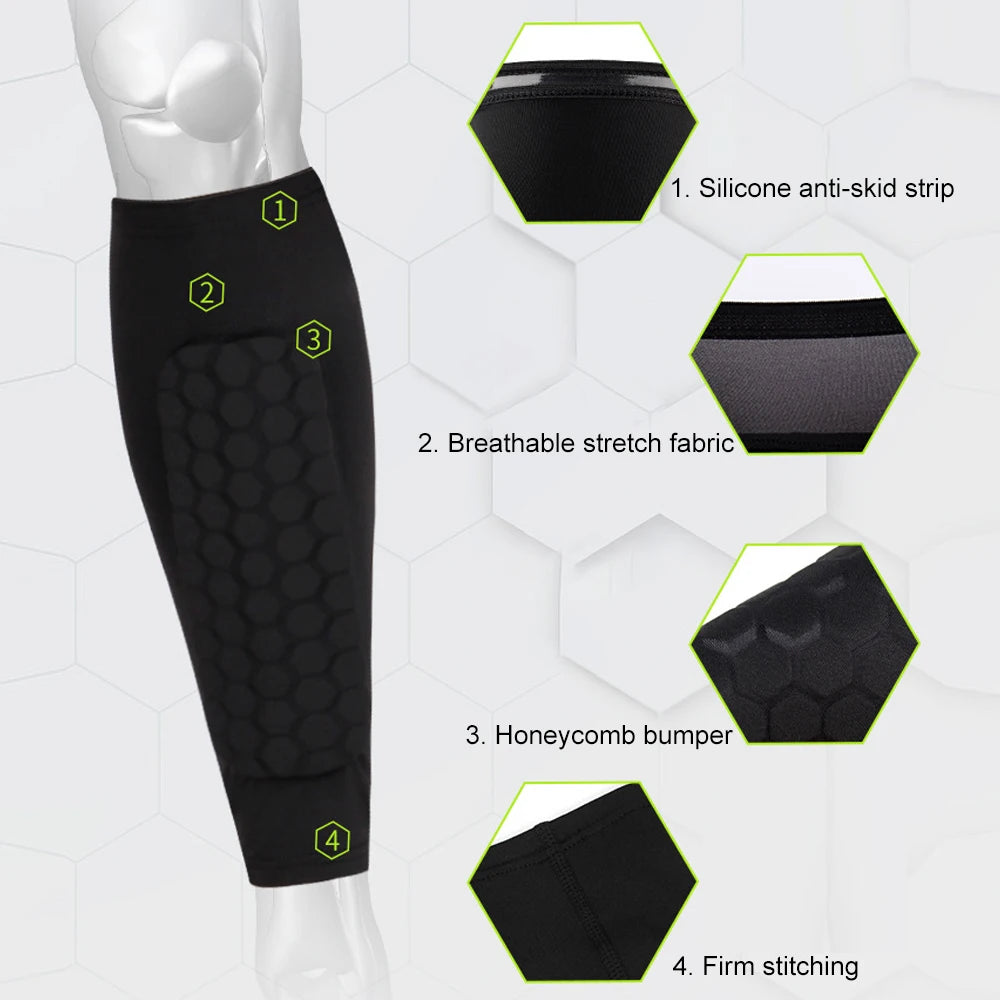 Honeycomb Soccer Shin Guards – Compression Calf Sleeves for Kids and Adults