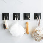 Adhesive Wall Hooks – Heavy Duty Black Hangers for Bathroom and Kitchen
