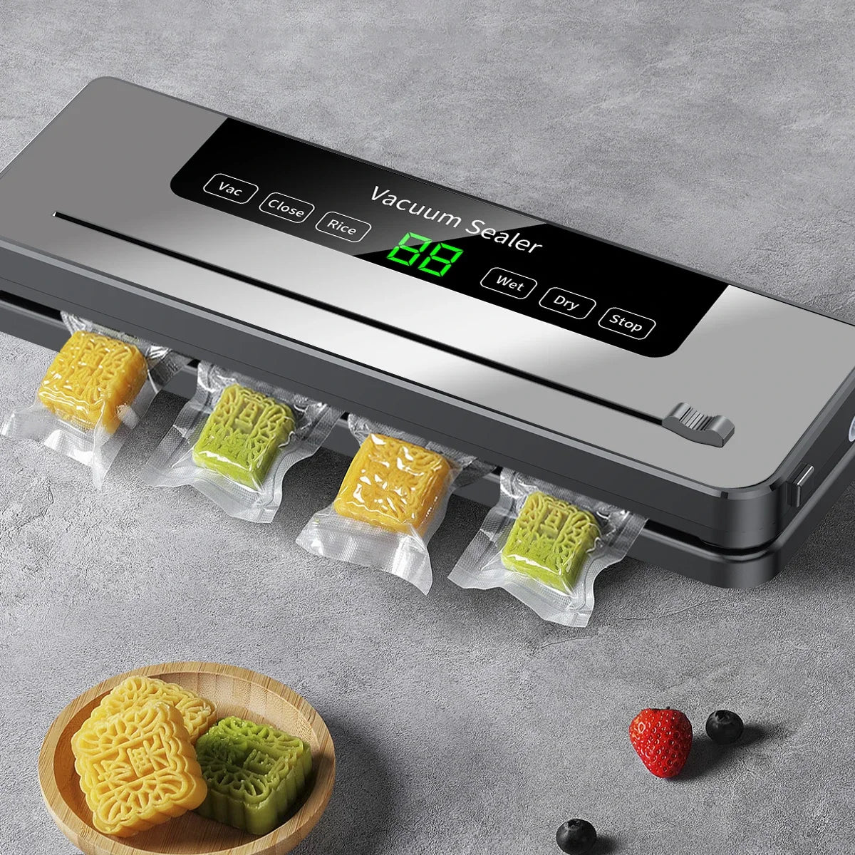 Electric Vacuum Sealer – UV Sterilization with Cutter for Food Storage