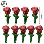 Red Rose Foil Balloon – Romantic Floral Decor for Valentine's Day Weddings