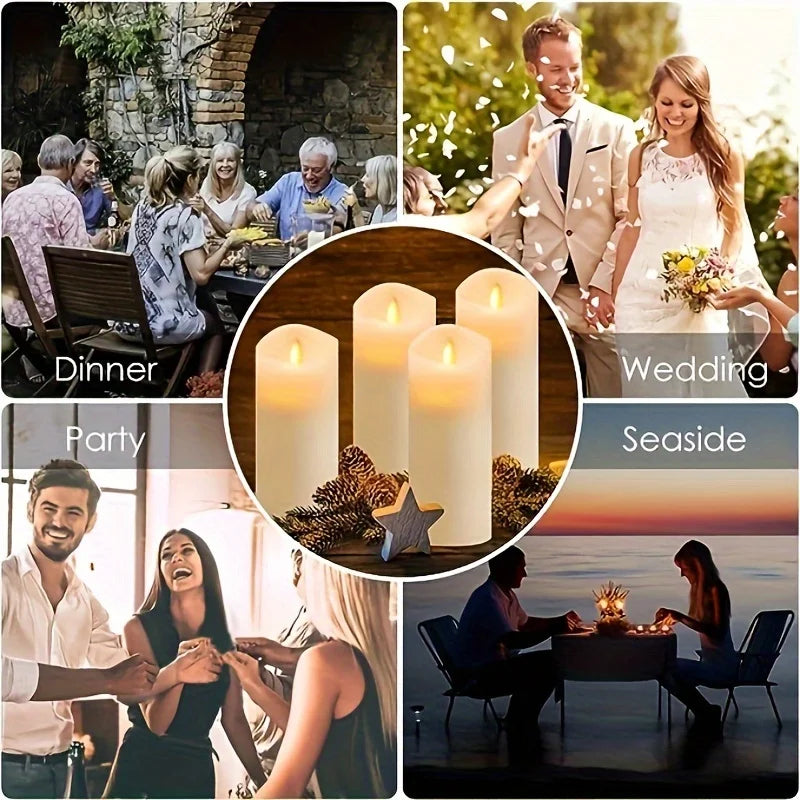 Waterproof LED Pillar Candles – Remote Control Timed Lights for Home Decor