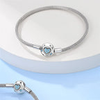 925 Sterling Silver Charm Bracelet – Adjustable Green Zircon for Birthday Gifts