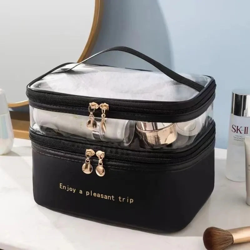 Portable Waterproof Makeup Bag – Large Capacity Travel Organizer for Toiletries