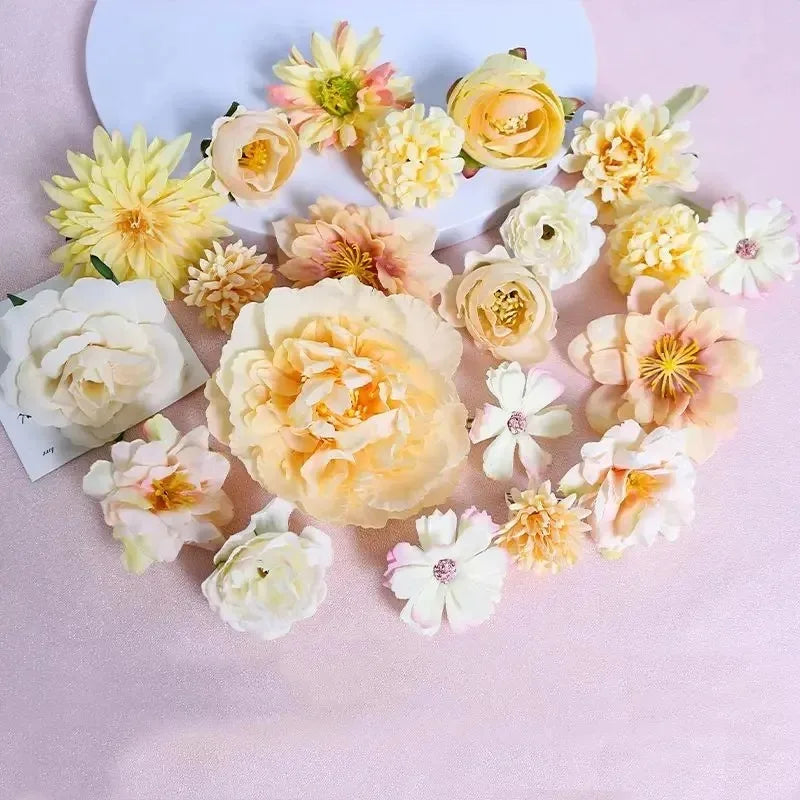 Mixed Silk Rose Artificial Flowers – Floral Decor for Weddings and DIY Crafts