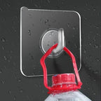 Self-Adhesive Wall Hooks – Transparent Heavy Duty Rack for Kitchen and Bathroom