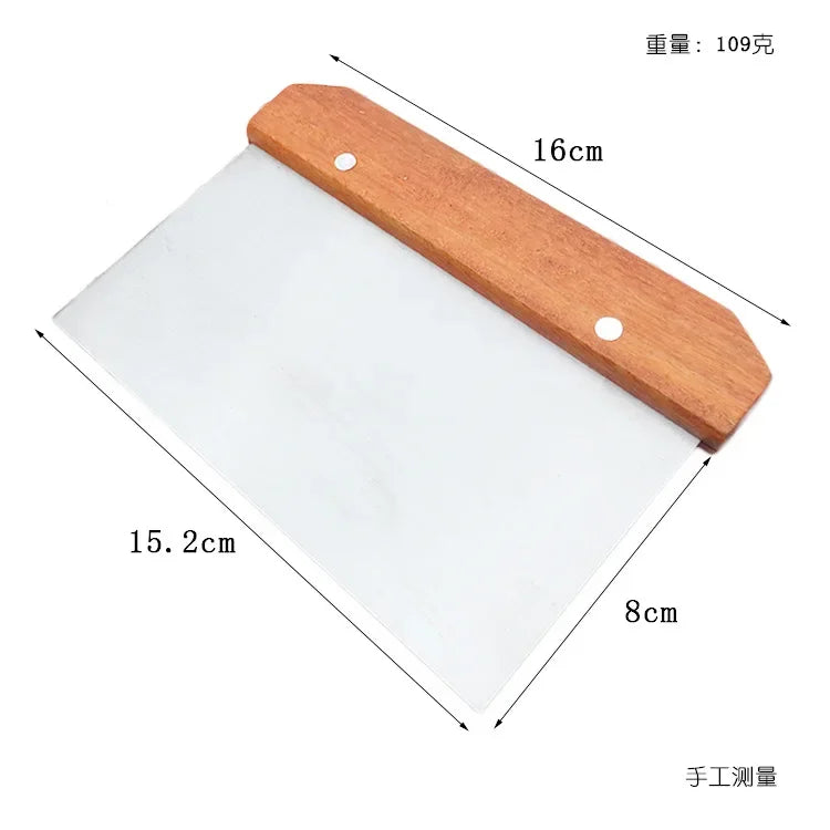 Stainless Steel Dough Scraper – Noodle Cutter with Scale for Baking
