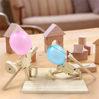 Wooden Fencing Puppet Battle – Bamboo Robot Game for Two-Player Fun