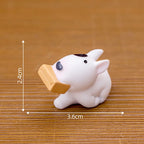 Mini Bull Terrier Dog Figurine – Micro Landscape for Home Desktop Decor