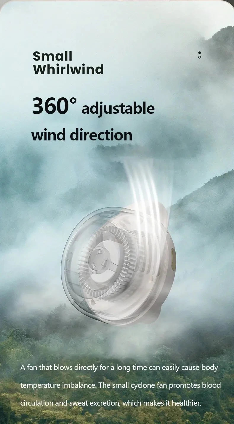 Portable Bladeless Waist Fan – 3-Speed Silent Cooling for Outdoor Work