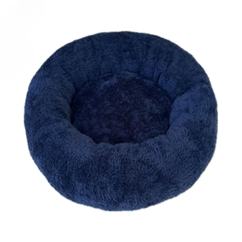 Plush Round Pet Bed – Warm Detachable Washable Nest for Cats and Small Dogs