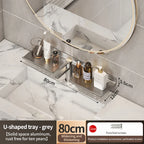 Aluminum Bathroom Wall Shelf – Punch-Free Storage for Kitchen and Toilet
