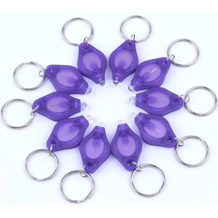 UV LED Keychain Flashlight – Dual 365/395nm Light for Stain and Ink Detection
