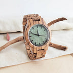 Vintage Wooden Wristwatch – Personalized Leather Strap for Birthday Gift
