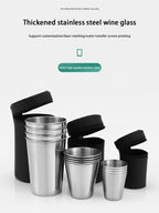 Stainless Steel Portable Cups – Travel Drinkware Set for Outdoor Camping