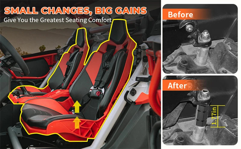 Aluminum Seat Risers – 1.77 Inch Lift for Can-Am Maverick X3 UTV