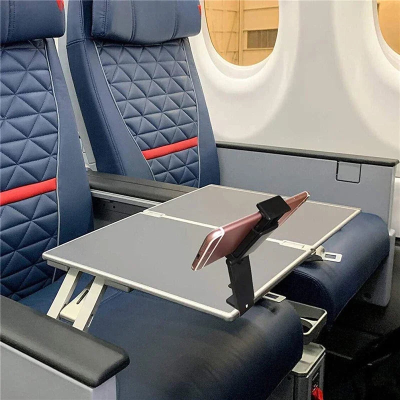 Airplane Phone Holder – Foldable Adjustable Travel Stand for Flight Seats