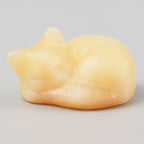 Carved Crystal Cat Figurine – Natural Stone Animal Statue for Home Decor