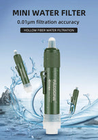 Portable Water Purification Straw – Carbon Fiber Filter for Outdoor Survival
