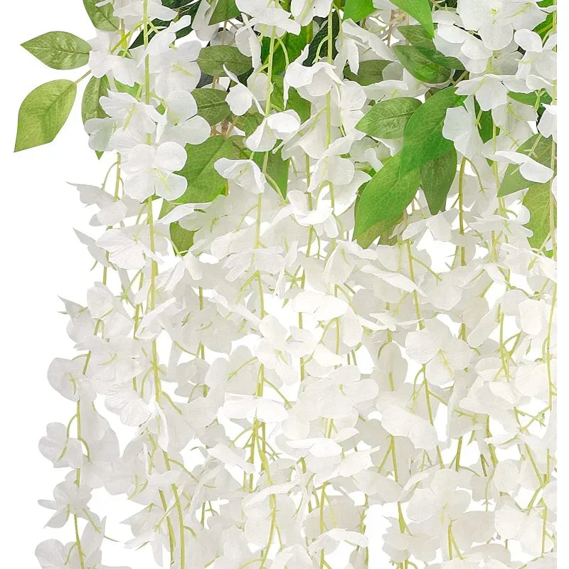 Silk Wisteria Hanging Vines – 110cm Artificial Flower Garland for Wedding Decor