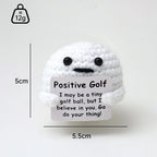 Handmade Wool Crochet Dog Doll – Positive Affirmation Plush for Home Decor