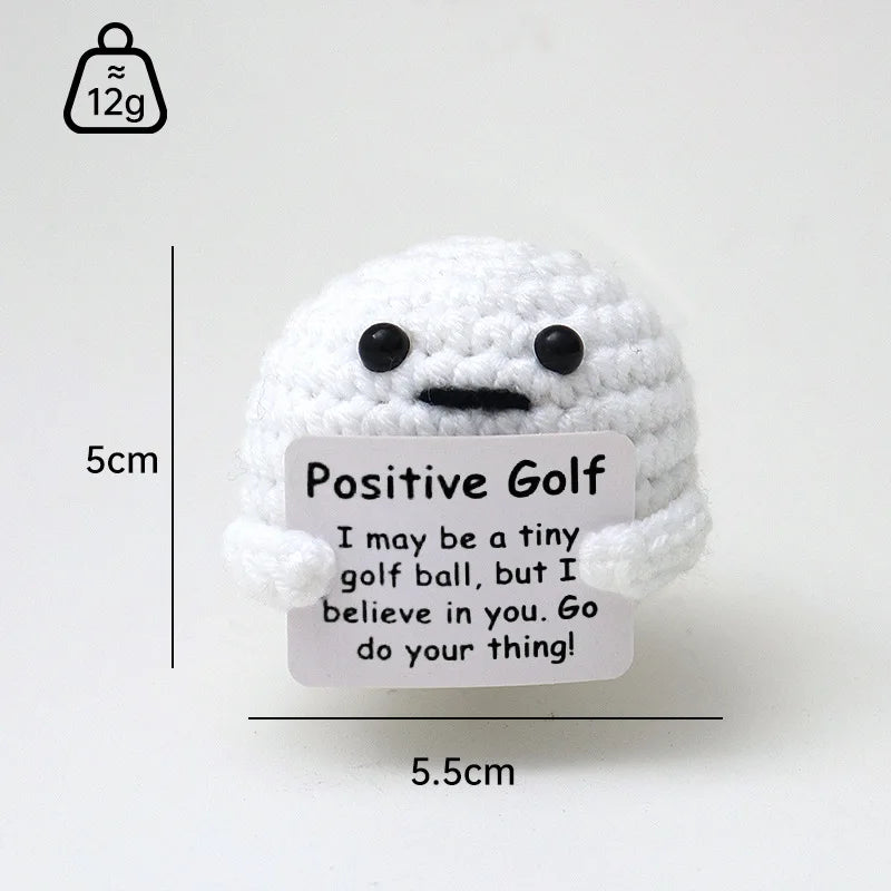 Handmade Wool Crochet Dog Doll – Positive Affirmation Plush for Home Decor