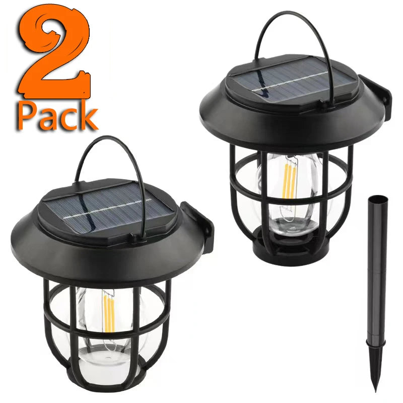3-in-1 Solar LED Wall Lamp – Tungsten Decorative Lighting for Camping Garden