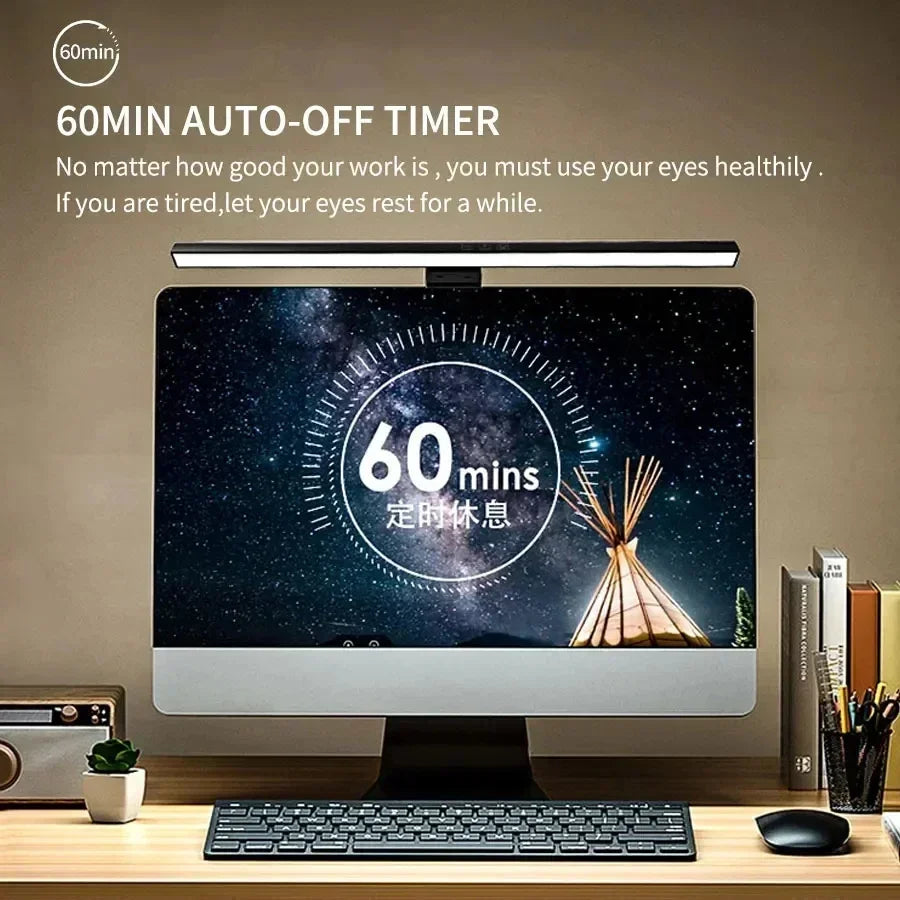 Dimmable LED Monitor Light Bar – Adjustable Desk Lamp for Reading and Study
