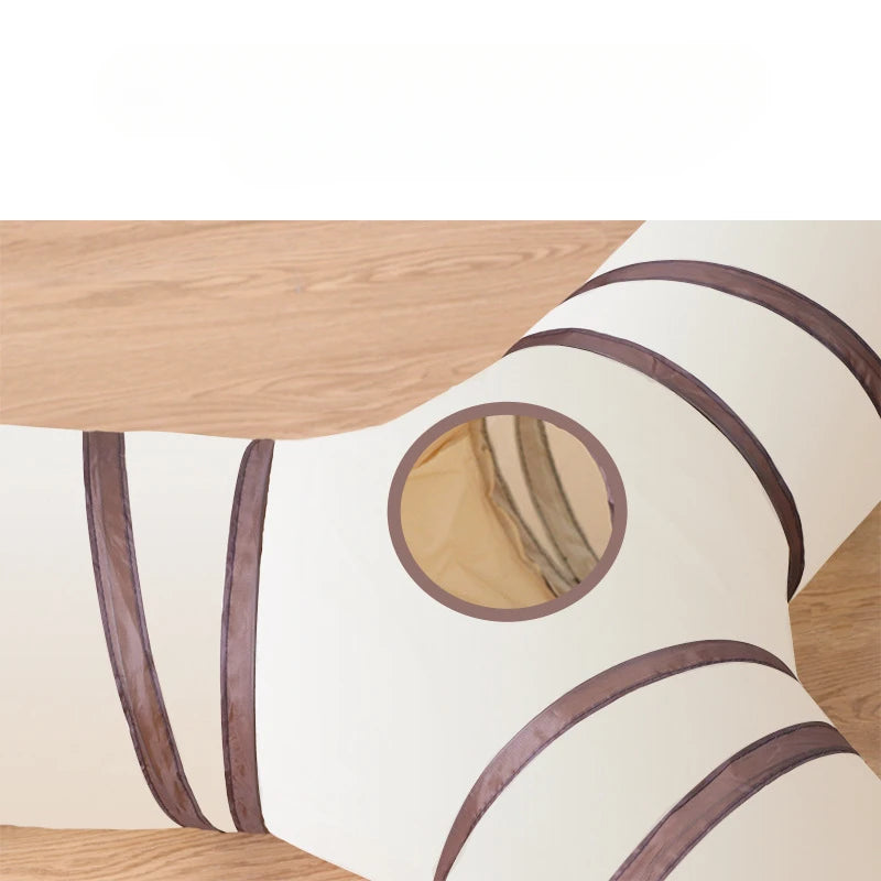 Collapsible Cat Tunnel – Interactive T-Shape Play Tube for Indoor Pet Exercise