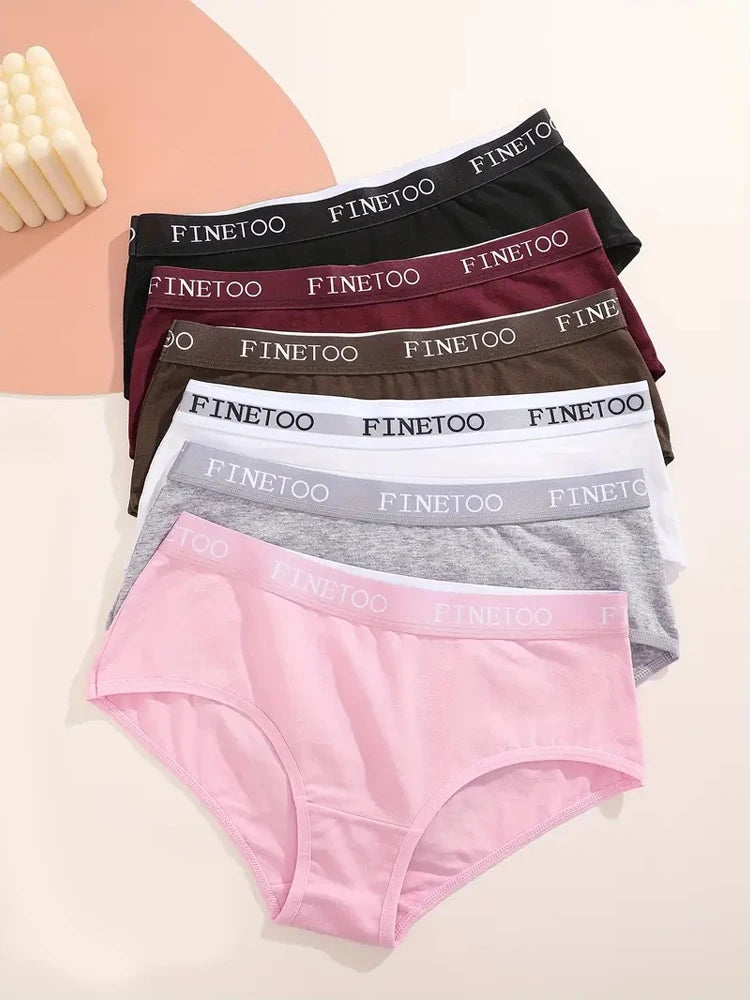 Cotton Letter Belt Briefs – Low Waist Breathable Lingerie for Women