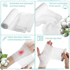 PBT Elastic Bandages – Absorbent Cotton Core for First Aid Wound Dressing
