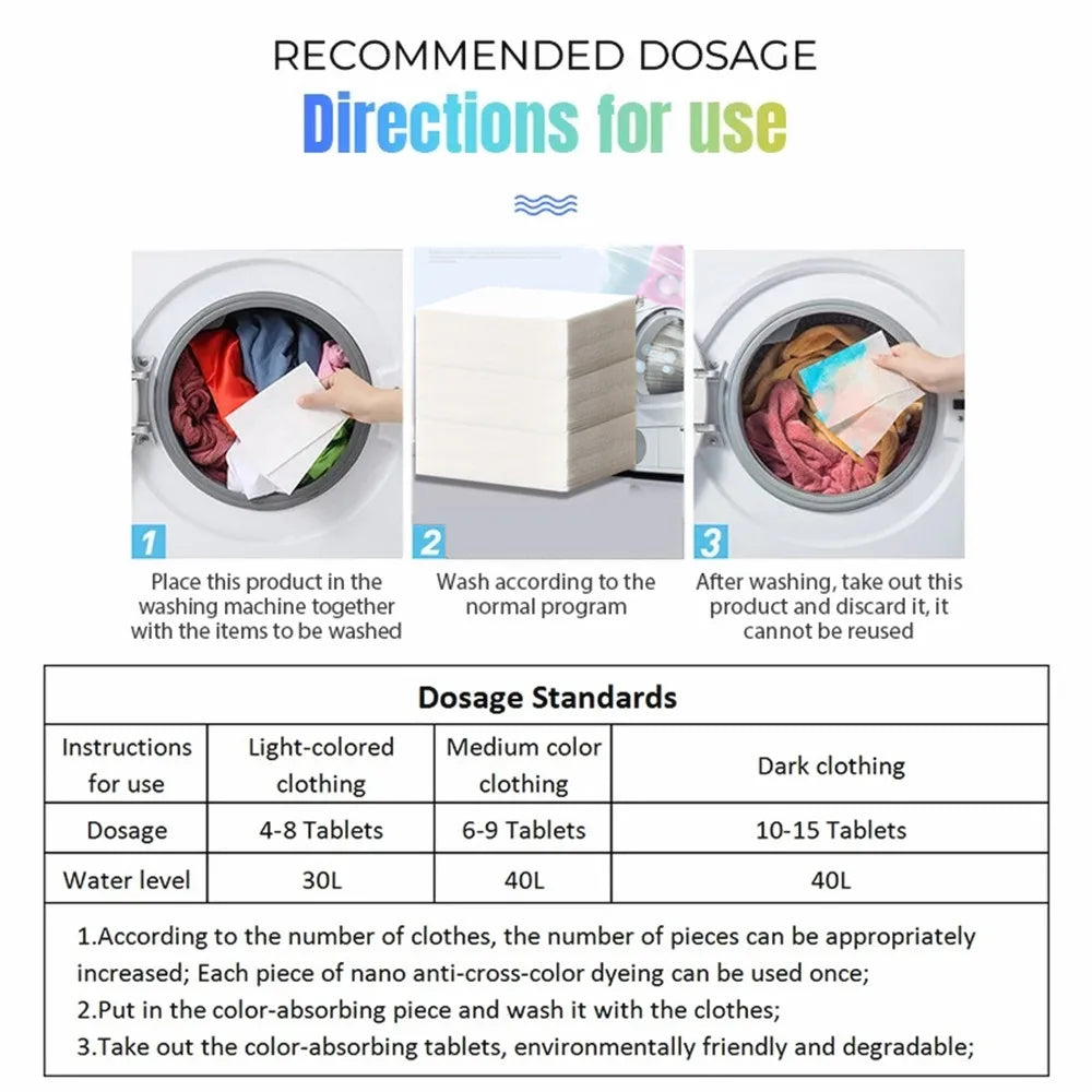 Color Catcher Laundry Sheets – Stain Absorbing Fabric for Mixed Washes