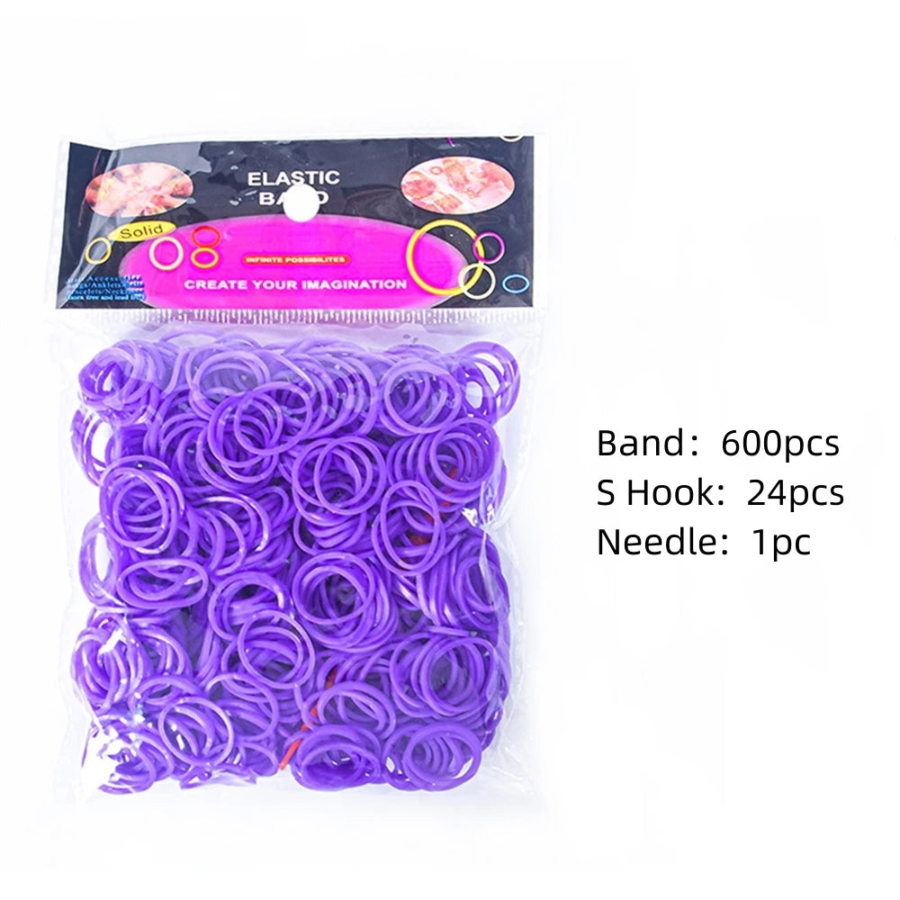 Elastic Loom Bands – Colorful DIY Jewelry Making Kit for Kids Crafts