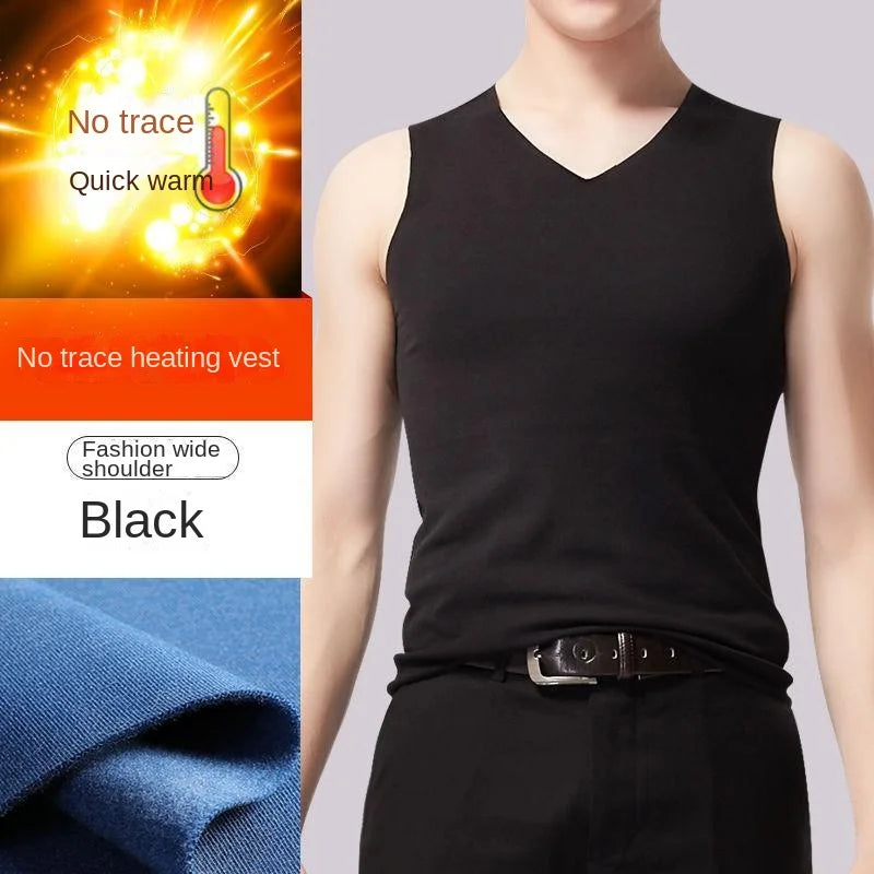 Thermal Men's Undershirt – Seamless Velvet Heating Vest for Winter Warmth