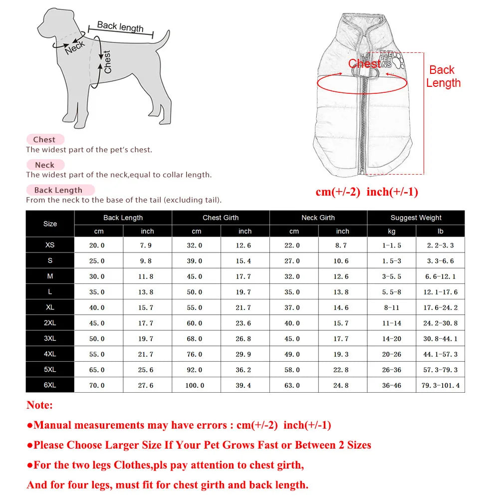 Reflective Dog Jacket – Windproof Winter Coat with D-ring for Small Dogs