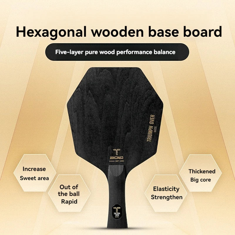 Hexagonal Table Tennis Blade – 5-Layer Professional Wood for Ping Pong