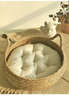 Handmade Woven Vine Cat Bed – Washable Seasonal Pet Nest for Winter Comfort