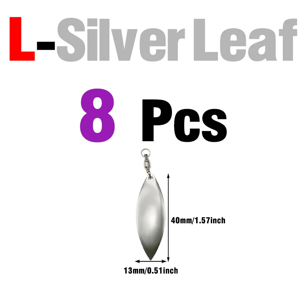 Spinner Blade Set – Willow Leaf Lure Components for Fishing Tackle Crafting