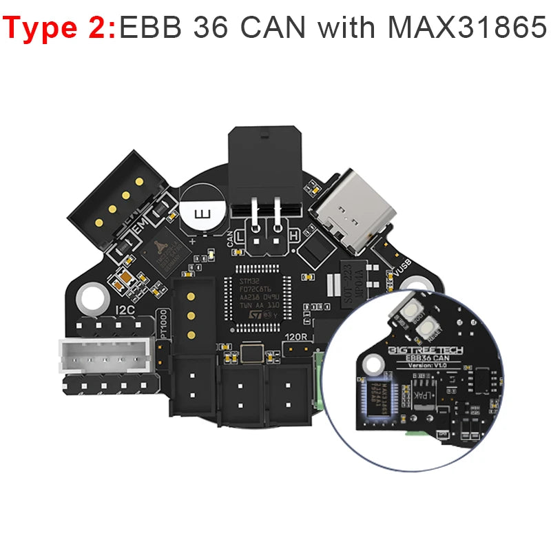 Canbus Toolhead Board – PT100 Support for Klipper 3D Printer Hotend