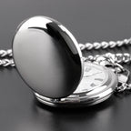 Vintage Silver Quartz Pocket Watch – Fashion Pendant Necklace for Men